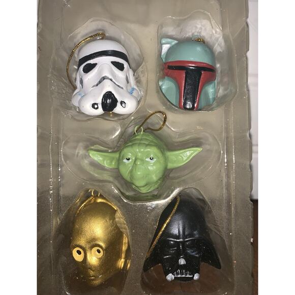 Vintage 5 Star Wars Hanging Christmas Ornaments 2006 Lucas Films Ltd NIB Damage - Picture 5 of 6
